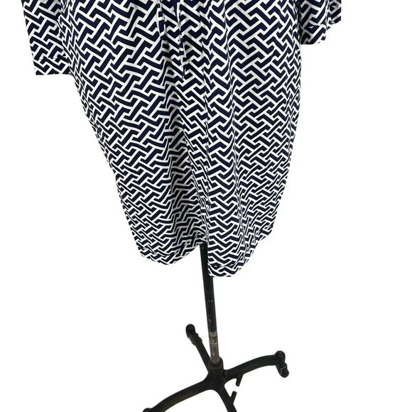 Peter Millar Navy Blue White Geometric Print Stripe Drawstring Dress Size XL - Picture 5 of 11